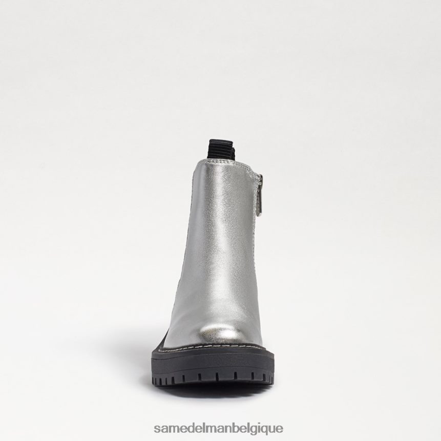botte chelsea laguna Sam Edelman enfants cuir argenté souple JZ0XZ0969 chaussure