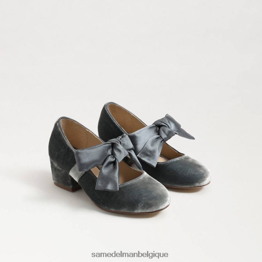 Mary Jane à talon bloc en peluche Sam Edelman enfants bleu fumé JZ0XZ0933 chaussure