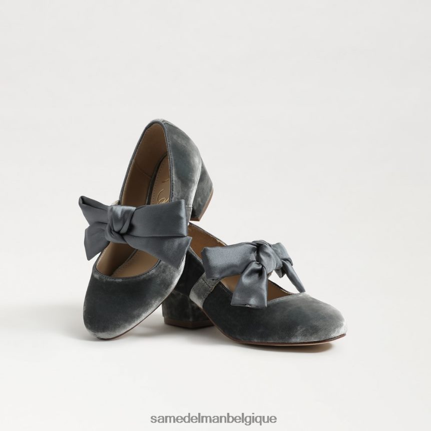 Mary Jane à talon bloc en peluche Sam Edelman enfants bleu fumé JZ0XZ0933 chaussure