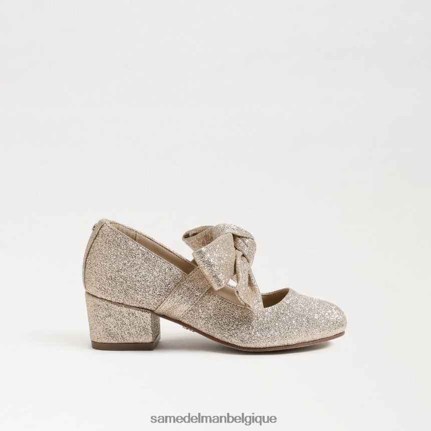 Mary Jane à talon bloc en peluche Sam Edelman enfants feuille d'or JZ0XZ0934 chaussure