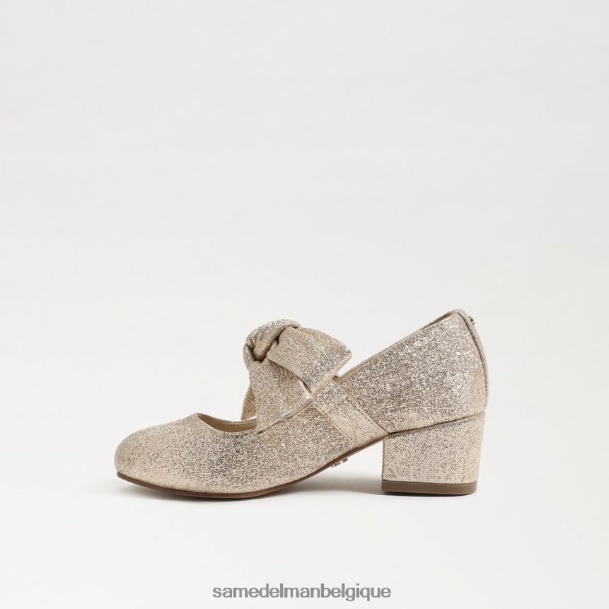 Mary Jane à talon bloc en peluche Sam Edelman enfants feuille d'or JZ0XZ0934 chaussure