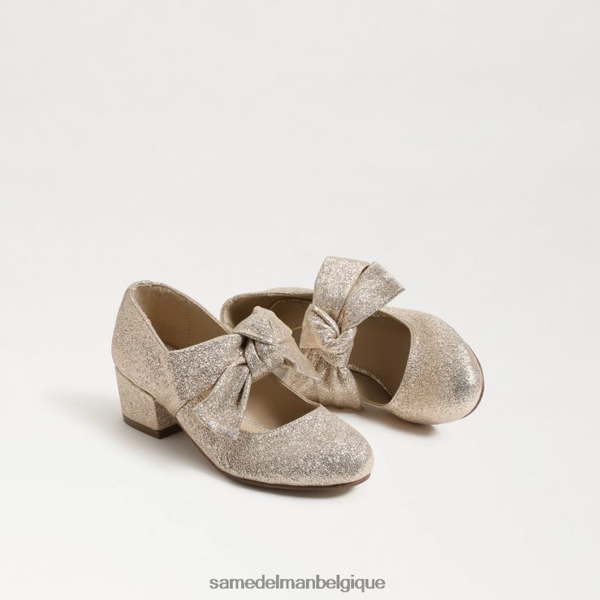 Mary Jane à talon bloc en peluche Sam Edelman enfants feuille d'or JZ0XZ0934 chaussure