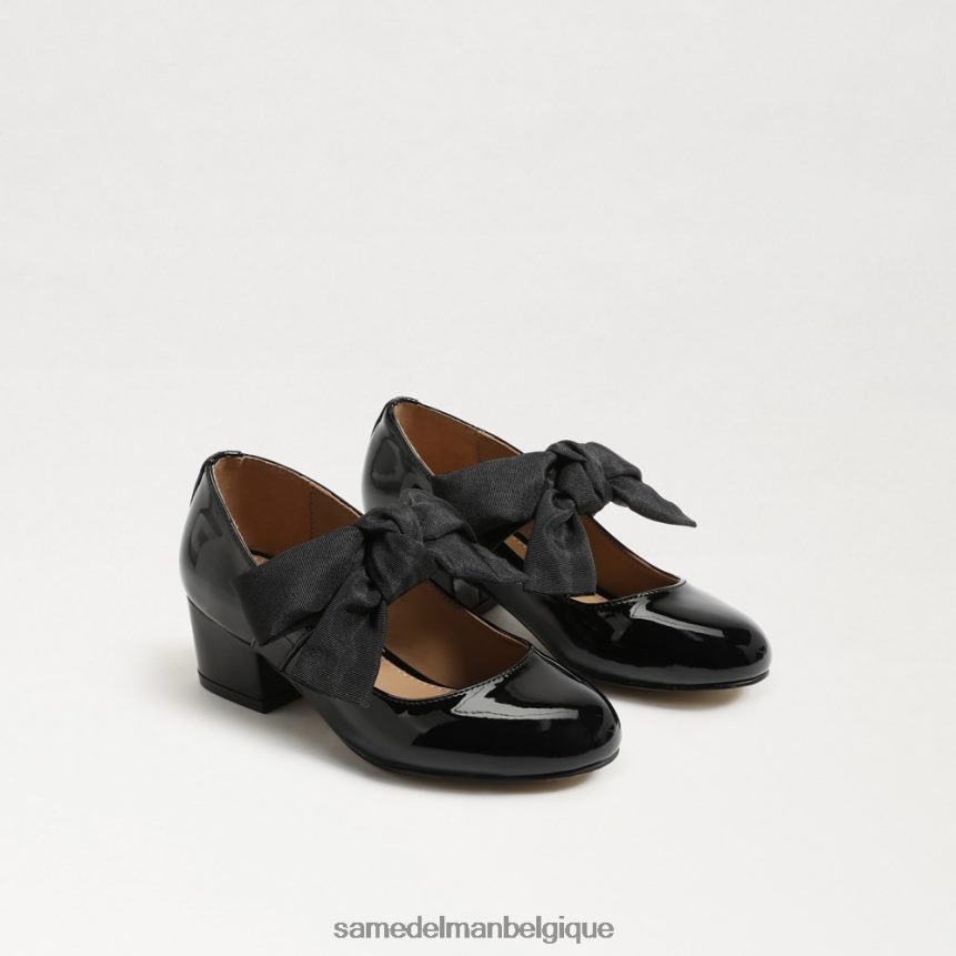 Mary Jane à talon bloc en peluche Sam Edelman enfants vernis noir JZ0XZ0935 chaussure