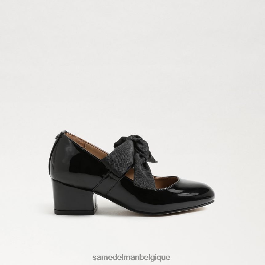 Mary Jane à talon bloc en peluche Sam Edelman enfants vernis noir JZ0XZ0935 chaussure