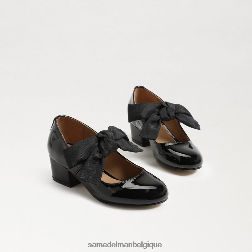 Mary Jane à talon bloc en peluche Sam Edelman enfants vernis noir JZ0XZ0935 chaussure