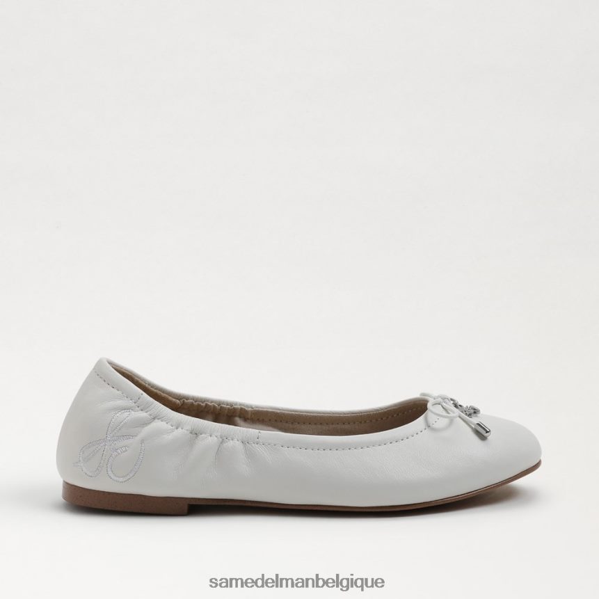 ballerines Felicia Sam Edelman enfants cuir blanc brillant JZ0XZ0991 chaussure