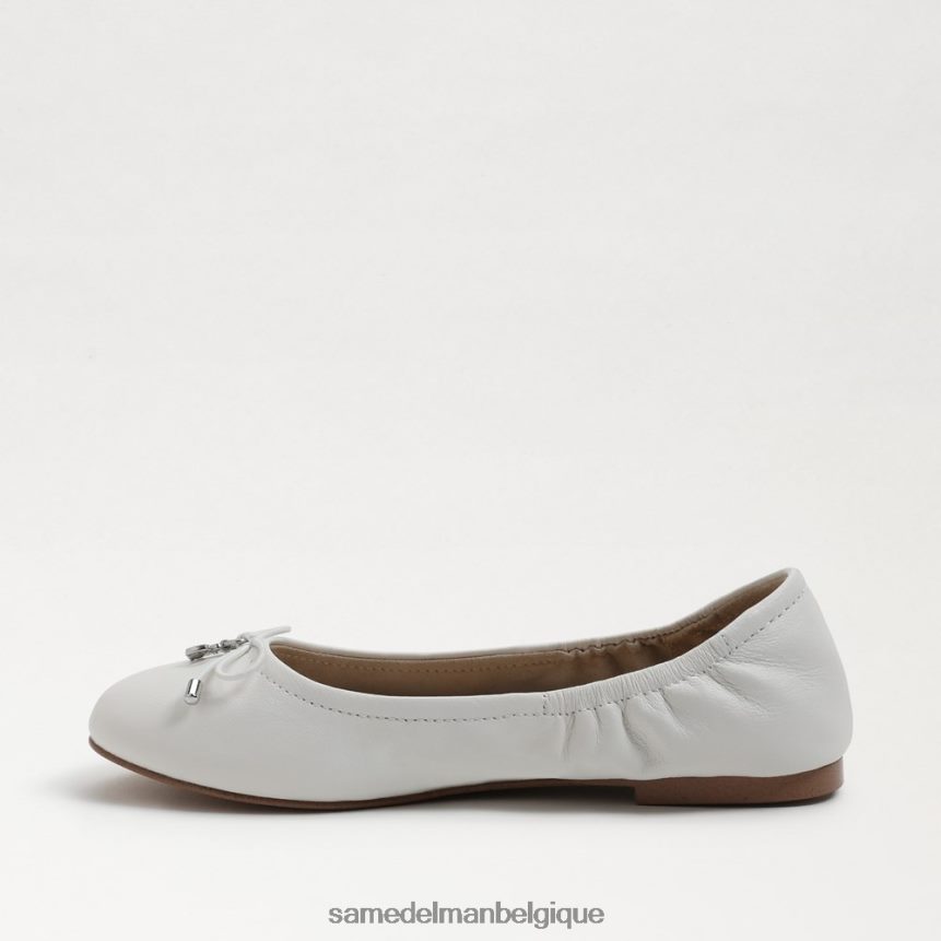 ballerines Felicia Sam Edelman enfants cuir blanc brillant JZ0XZ0991 chaussure