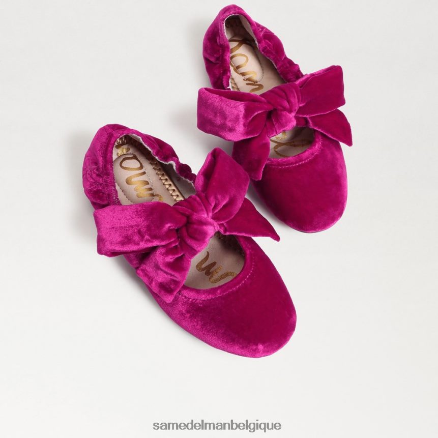 ballerines Felicity Sam Edelman enfants velours framboise JZ0XZ01022 chaussure
