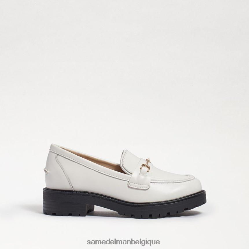mocassin tully Sam Edelman enfants cuir box blanc brillant JZ0XZ0921 chaussure