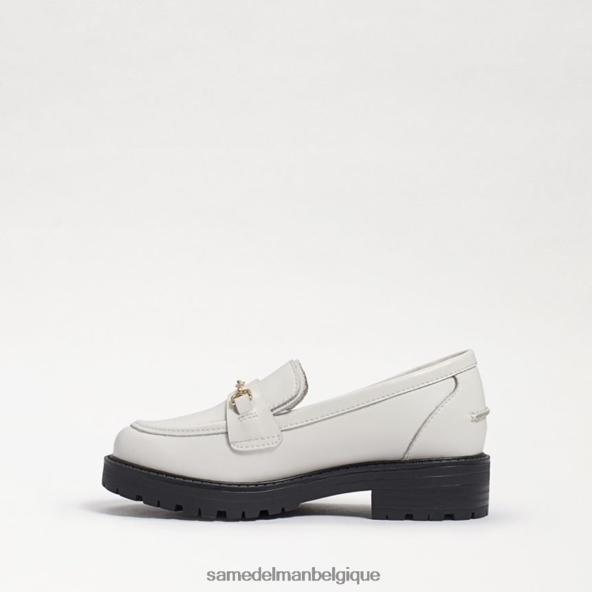 mocassin tully Sam Edelman enfants cuir box blanc brillant JZ0XZ0921 chaussure