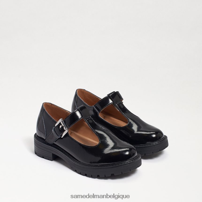 mocassins taelor à semelle crantée Sam Edelman enfants cuir box noir JZ0XZ0927 chaussure