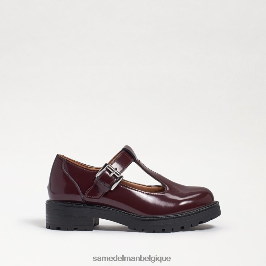 mocassins taelor à semelle crantée Sam Edelman enfants cuir de boîte malbec JZ0XZ0929 chaussure