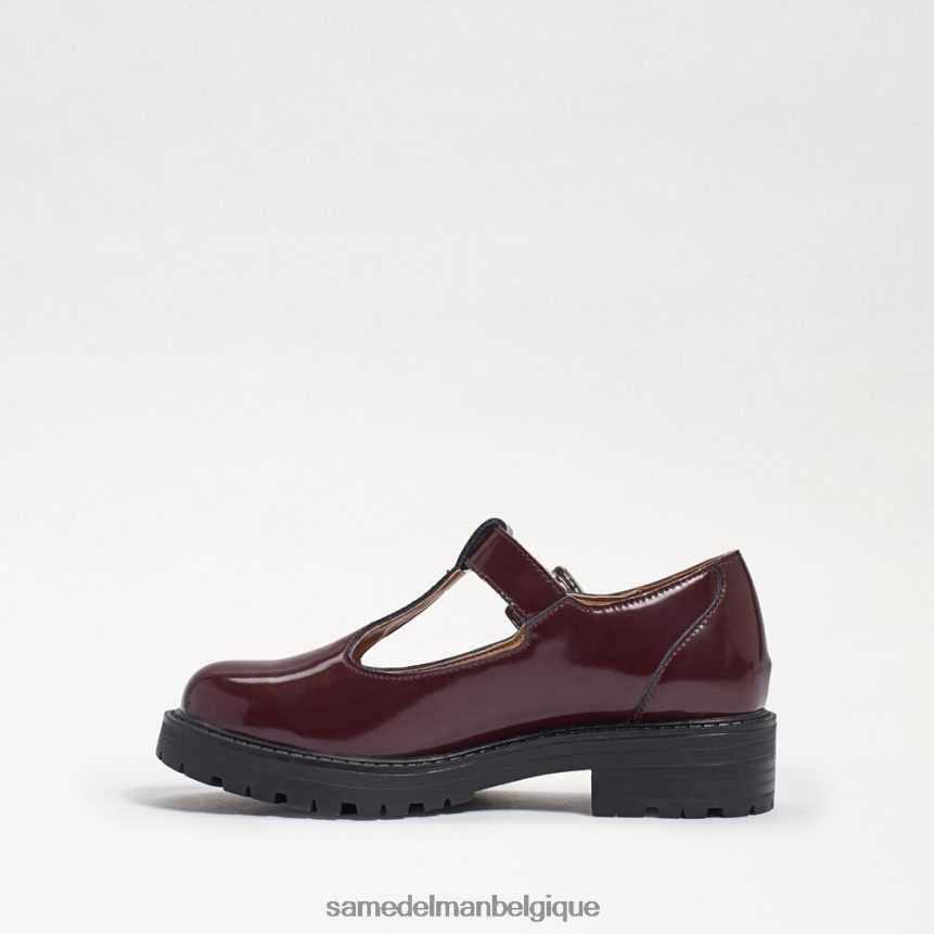 mocassins taelor à semelle crantée Sam Edelman enfants cuir de boîte malbec JZ0XZ0929 chaussure