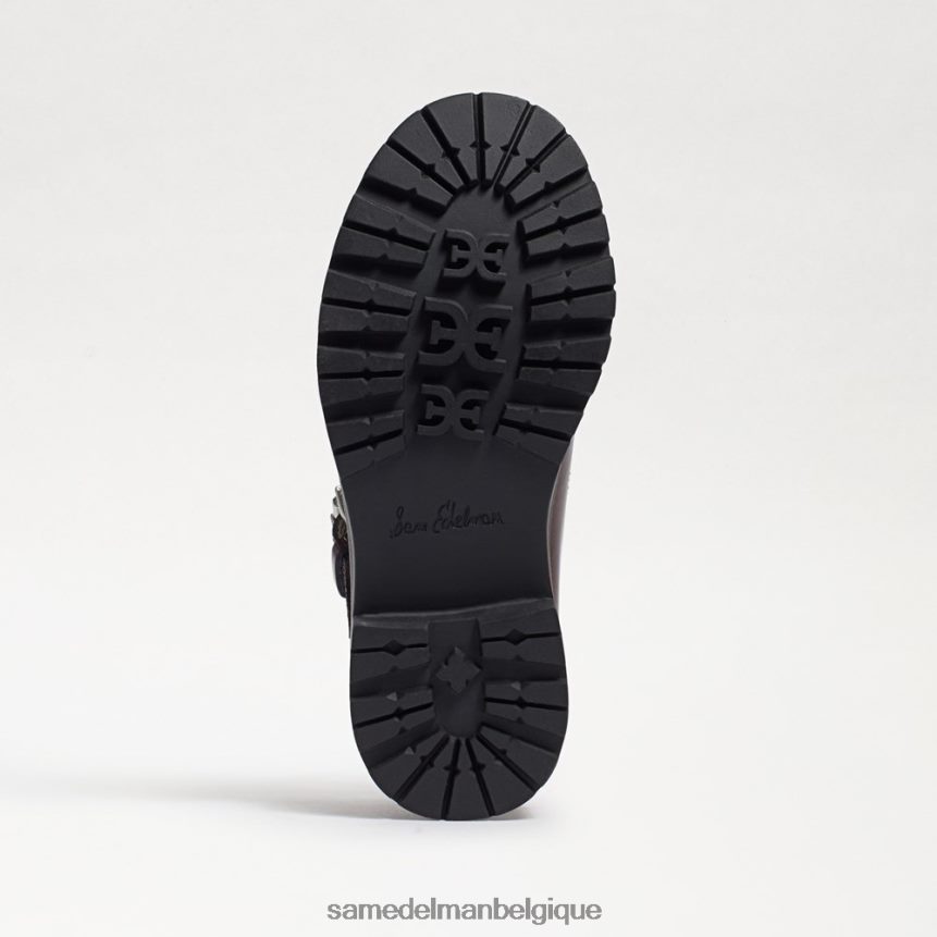 mocassins taelor à semelle crantée Sam Edelman enfants cuir de boîte malbec JZ0XZ0929 chaussure