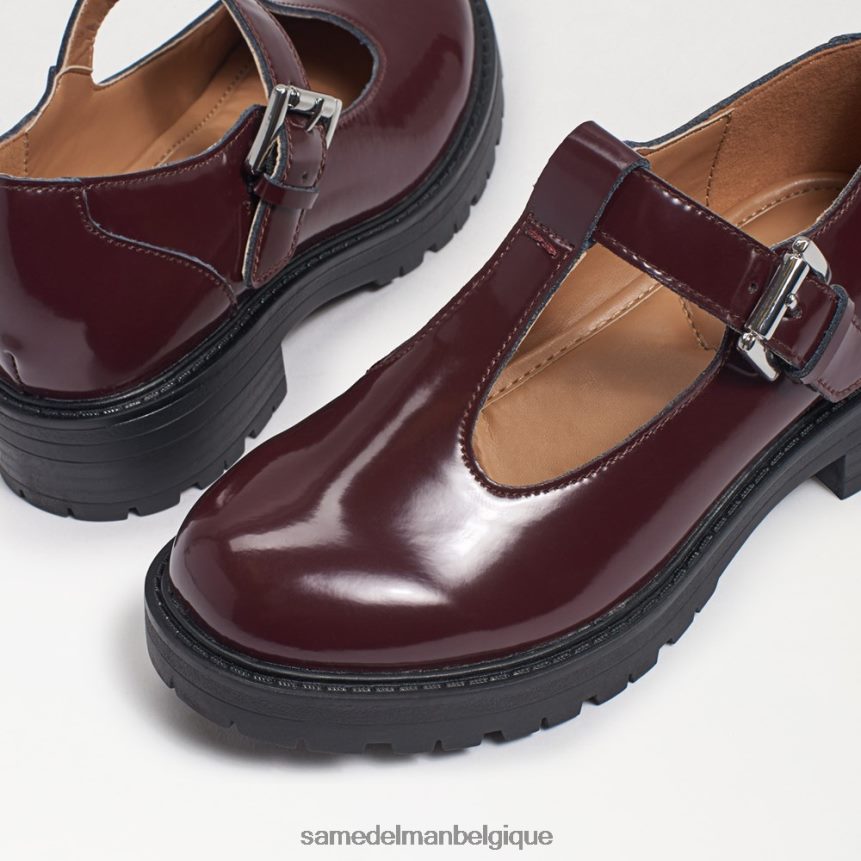 mocassins taelor à semelle crantée Sam Edelman enfants cuir de boîte malbec JZ0XZ0929 chaussure