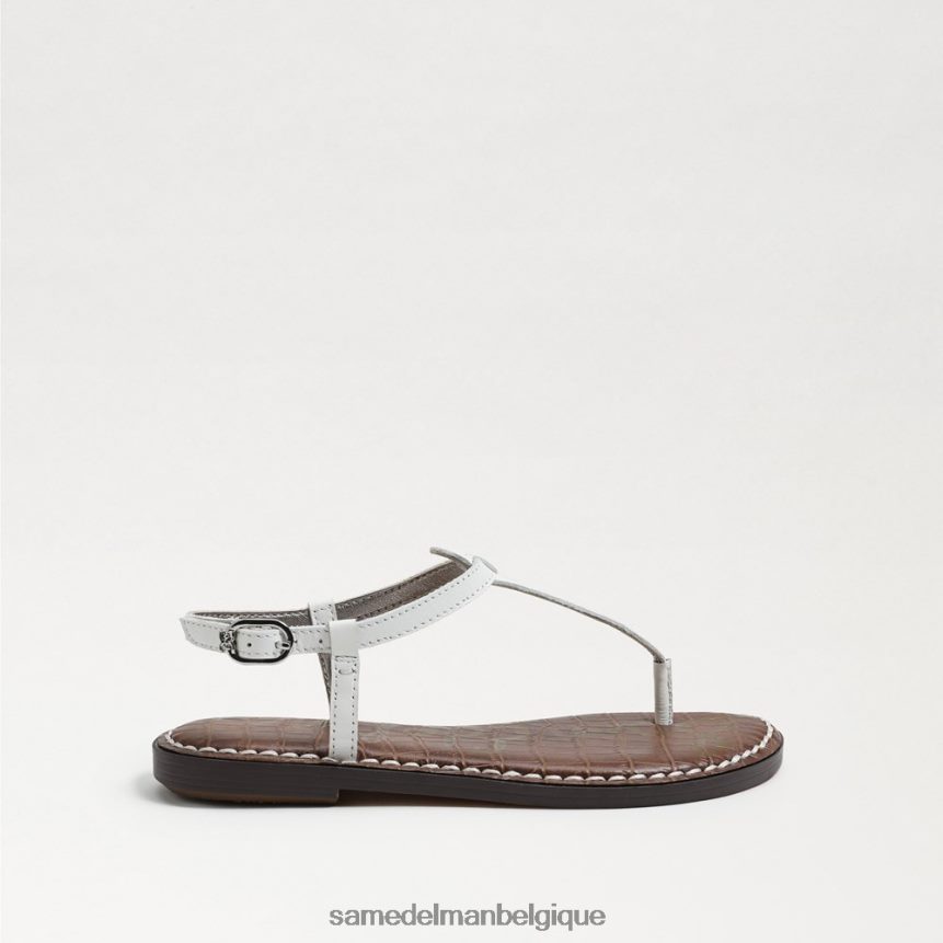 sandale tong gigi Sam Edelman enfants cuir blanc brillant JZ0XZ0938 chaussure