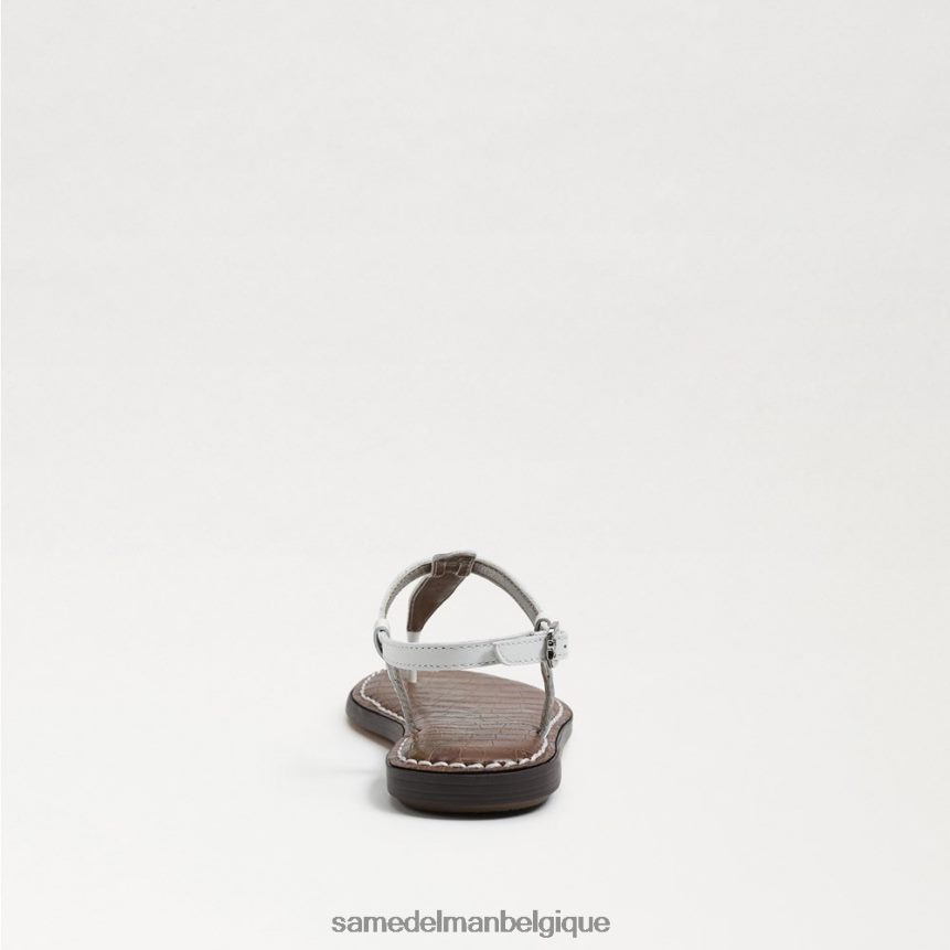 sandale tong gigi Sam Edelman enfants cuir blanc brillant JZ0XZ0938 chaussure