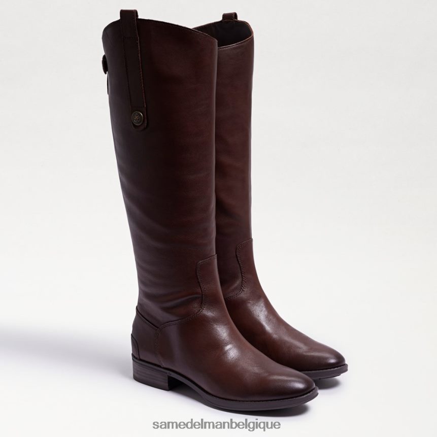 botte d'équitation en cuir Penny Sam Edelman femmes marron foncé JZ0XZ0414 chaussure