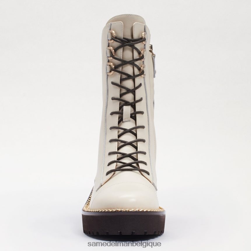 botte de combat Lenley Sam Edelman femmes cuir ivoire moderne JZ0XZ0869 chaussure