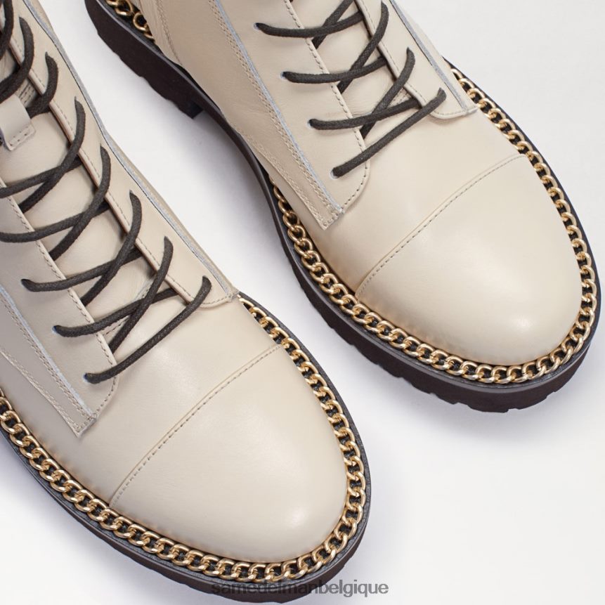 botte de combat Lenley Sam Edelman femmes cuir ivoire moderne JZ0XZ0869 chaussure