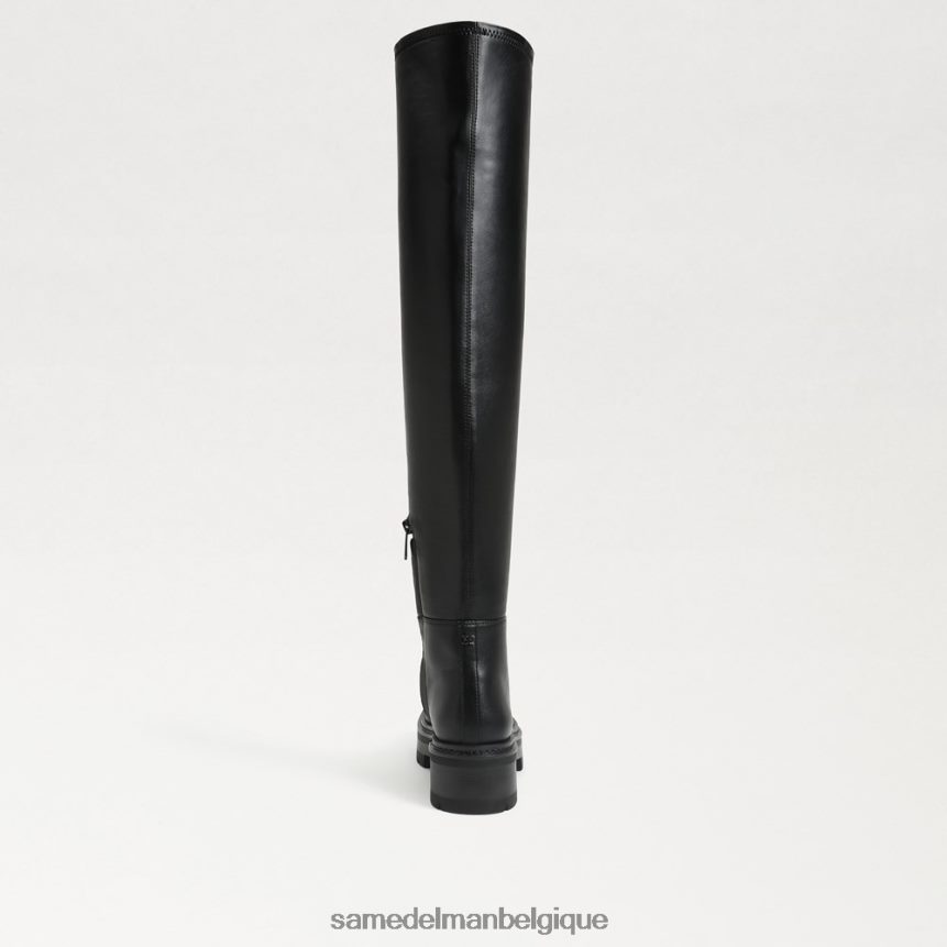 Lydia sur la botte au genou Sam Edelman femmes Cuir noir JZ0XZ0879 chaussure