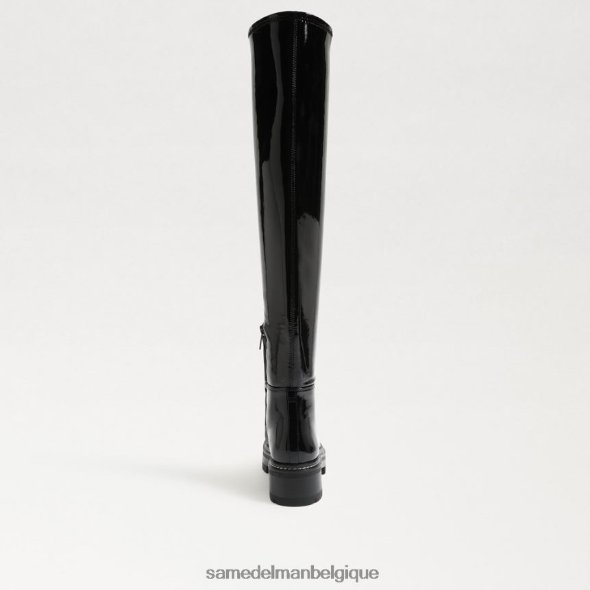 Lydia sur la botte au genou Sam Edelman femmes vernis noir JZ0XZ0880 chaussure