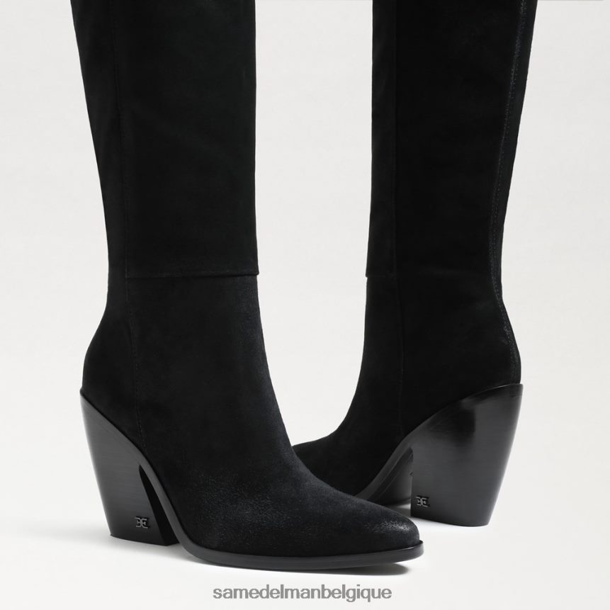 botte haute au genou annabel Sam Edelman femmes Suède noir JZ0XZ0859 chaussure
