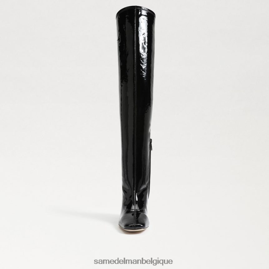 botte haute cosette Sam Edelman femmes vernis noir JZ0XZ0746 chaussure