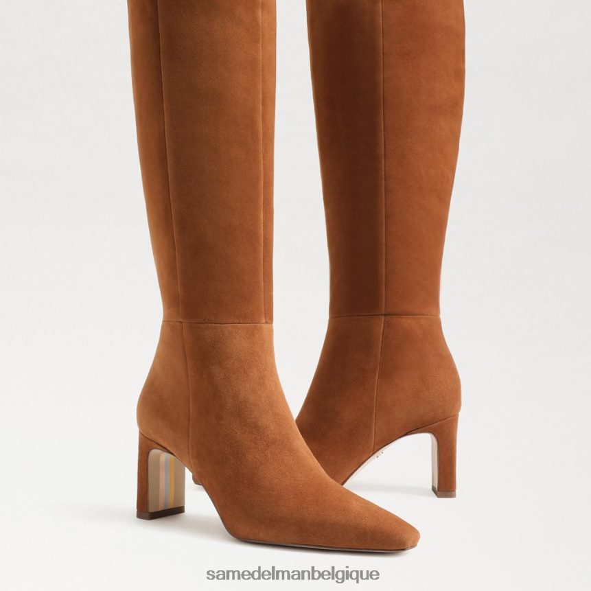 botte haute sylvia Sam Edelman femmes marron frontière JZ0XZ0748 chaussure