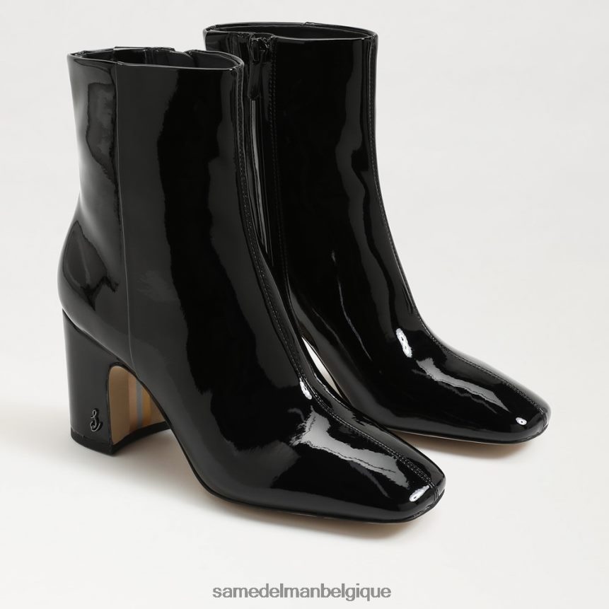 bottine fauve Sam Edelman femmes vernis noir JZ0XZ0787 chaussure