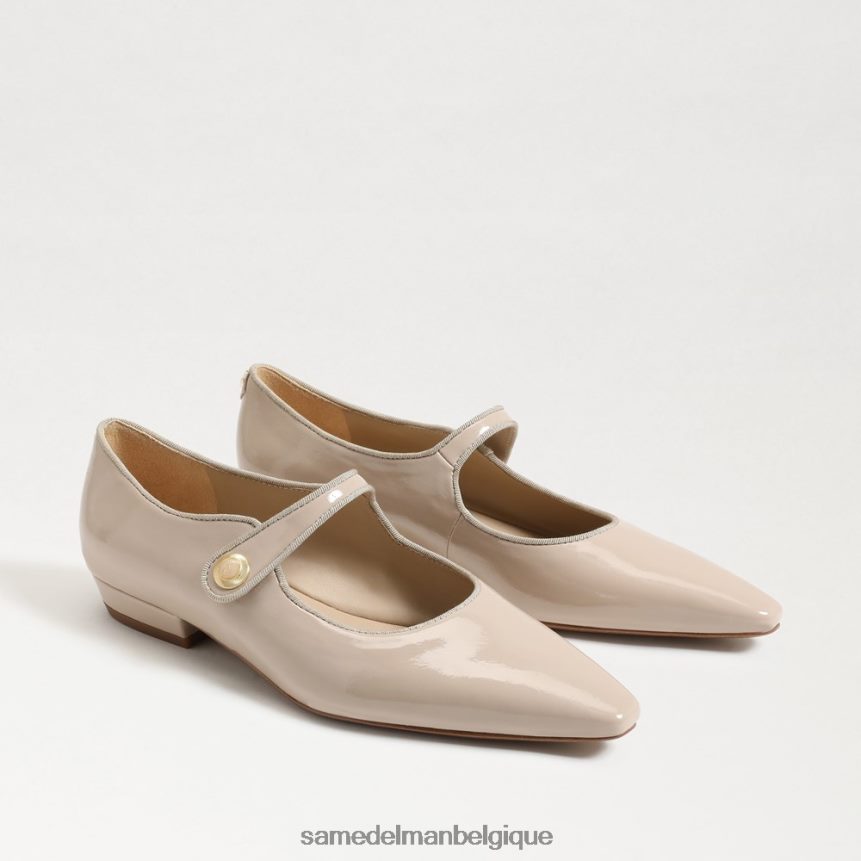 jene mary jane bout pointu plat Sam Edelman femmes brevet chai latte JZ0XZ0543 chaussure