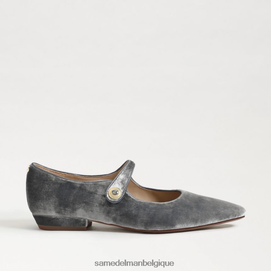 jene mary jane bout pointu plat Sam Edelman femmes velours bleu fumé JZ0XZ0541 chaussure