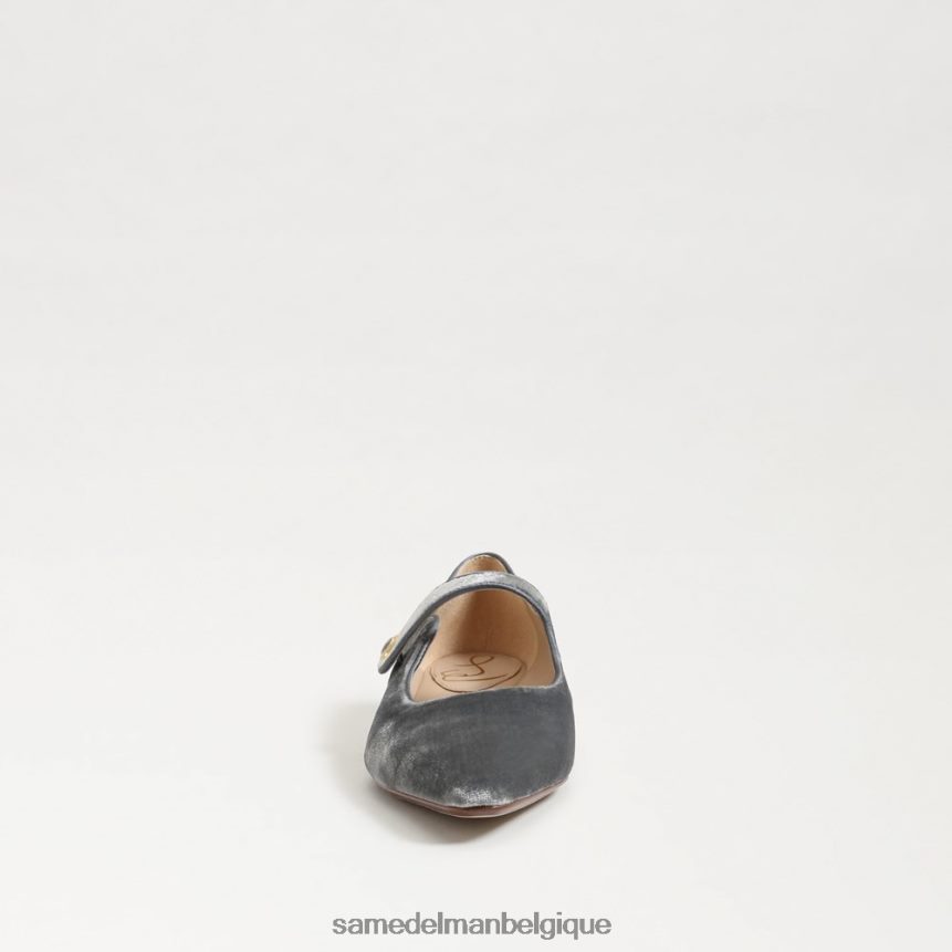 jene mary jane bout pointu plat Sam Edelman femmes velours bleu fumé JZ0XZ0541 chaussure