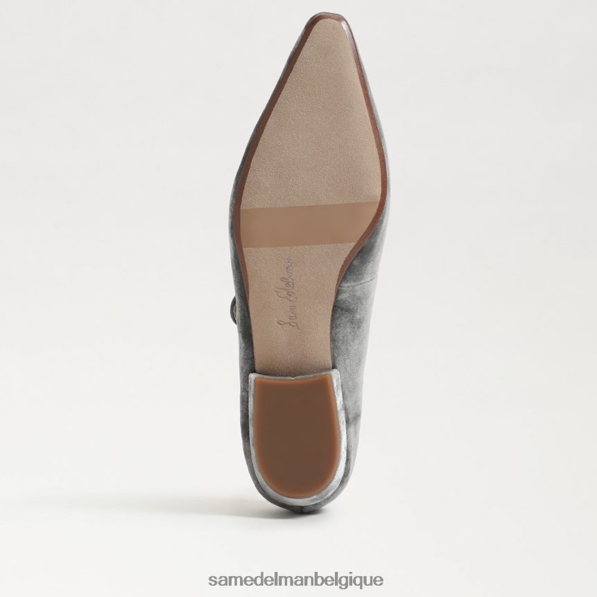jene mary jane bout pointu plat Sam Edelman femmes velours bleu fumé JZ0XZ0541 chaussure