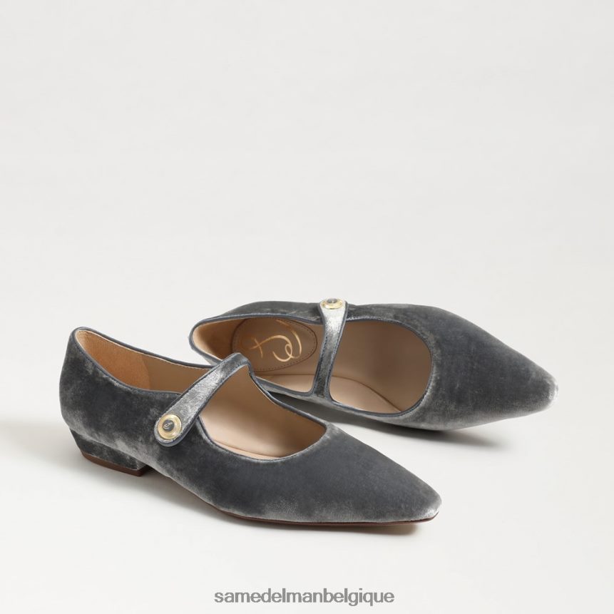 jene mary jane bout pointu plat Sam Edelman femmes velours bleu fumé JZ0XZ0541 chaussure