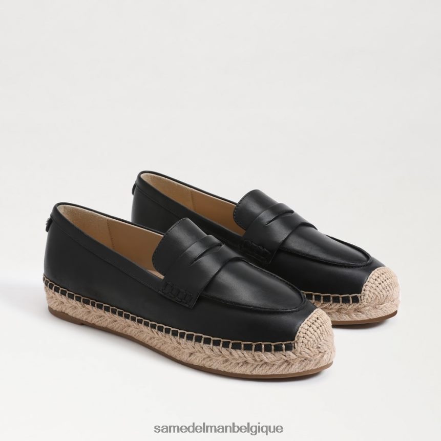 mocassins plats espadrilles kai Sam Edelman femmes Cuir noir JZ0XZ0202 chaussure