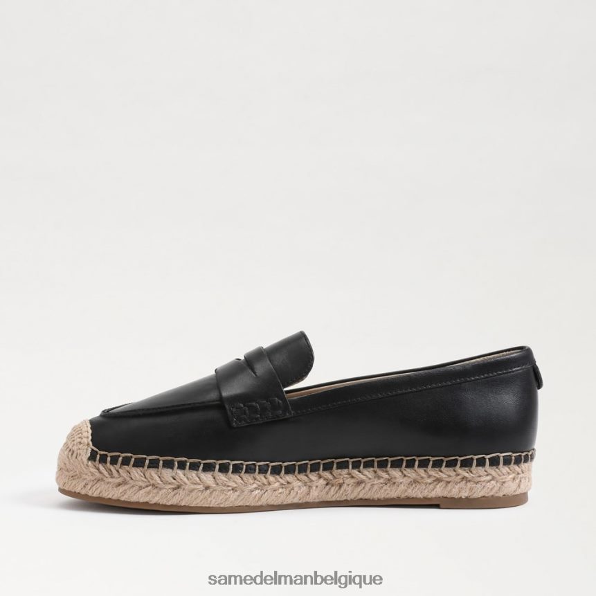mocassins plats espadrilles kai Sam Edelman femmes Cuir noir JZ0XZ0202 chaussure