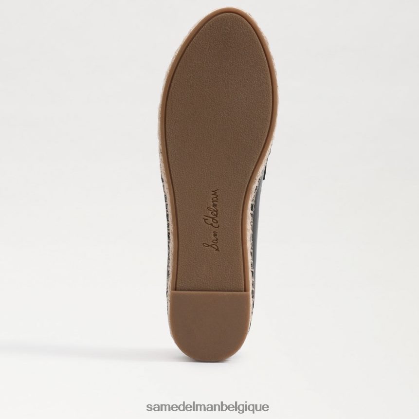 mocassins plats espadrilles kai Sam Edelman femmes Cuir noir JZ0XZ0202 chaussure
