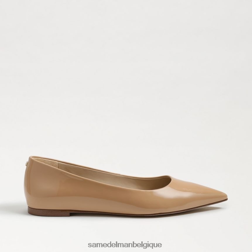 wanda bout pointu plat Sam Edelman femmes brevet de sable doré JZ0XZ0482 chaussure