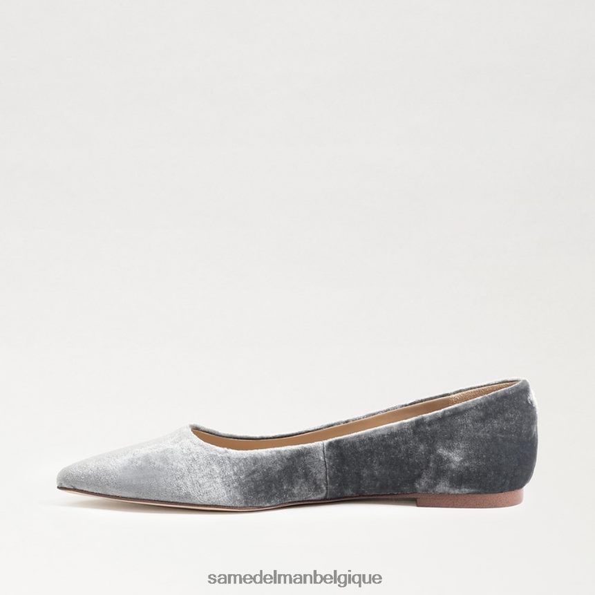 wanda bout pointu plat Sam Edelman femmes velours bleu fumé JZ0XZ0474 chaussure