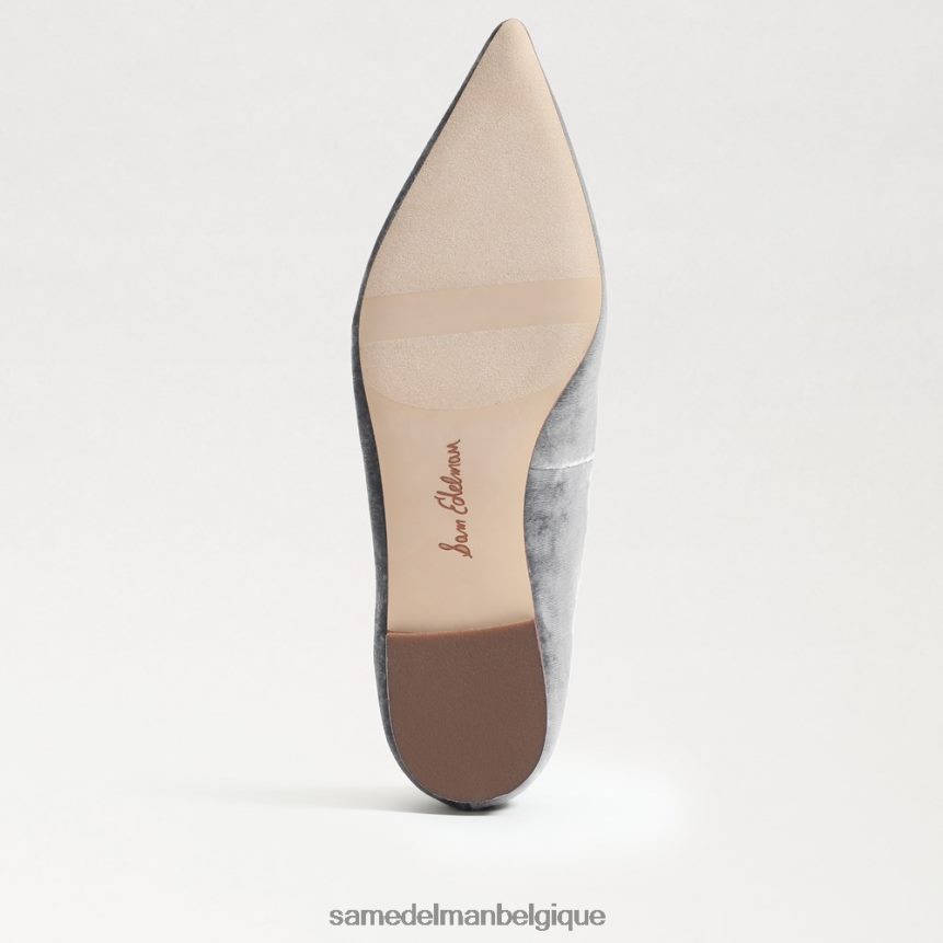 wanda bout pointu plat Sam Edelman femmes velours bleu fumé JZ0XZ0474 chaussure