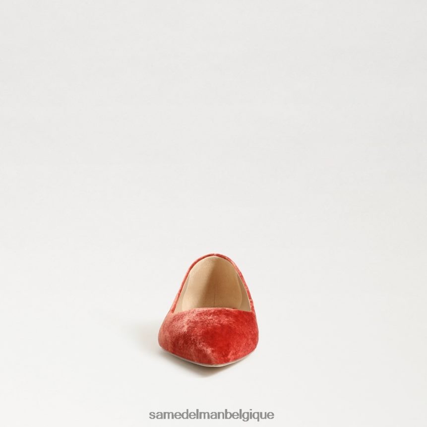 wanda bout pointu plat Sam Edelman femmes velours orange canyon JZ0XZ0475 chaussure