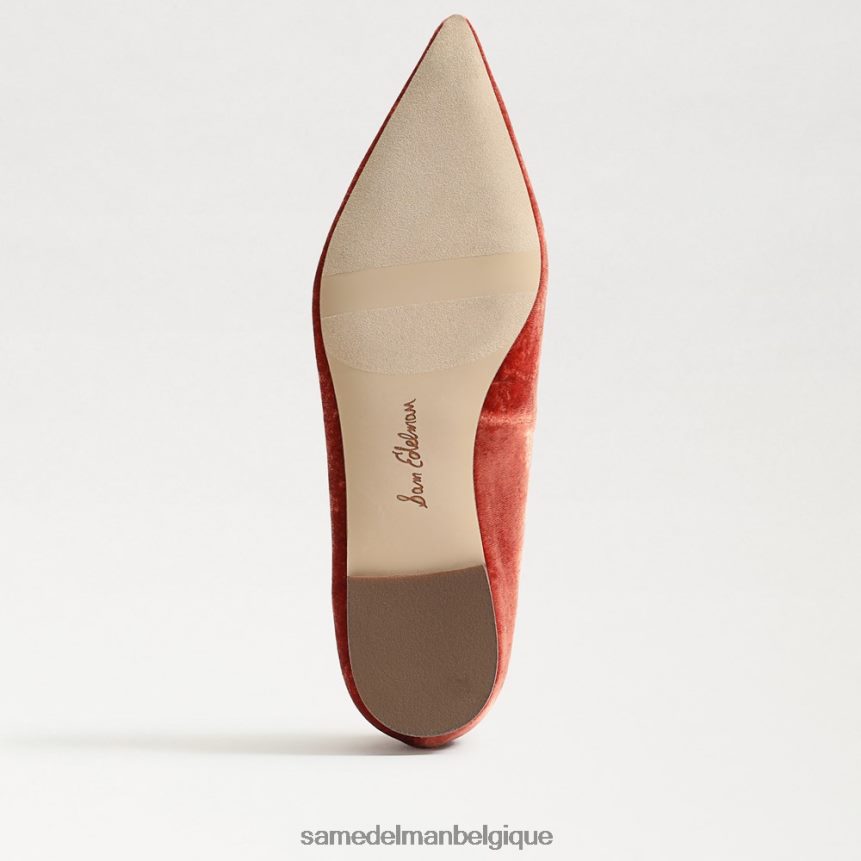 wanda bout pointu plat Sam Edelman femmes velours orange canyon JZ0XZ0475 chaussure