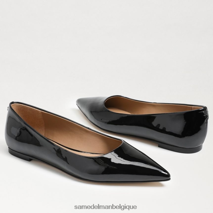 wanda bout pointu plat Sam Edelman femmes vernis noir JZ0XZ0483 chaussure