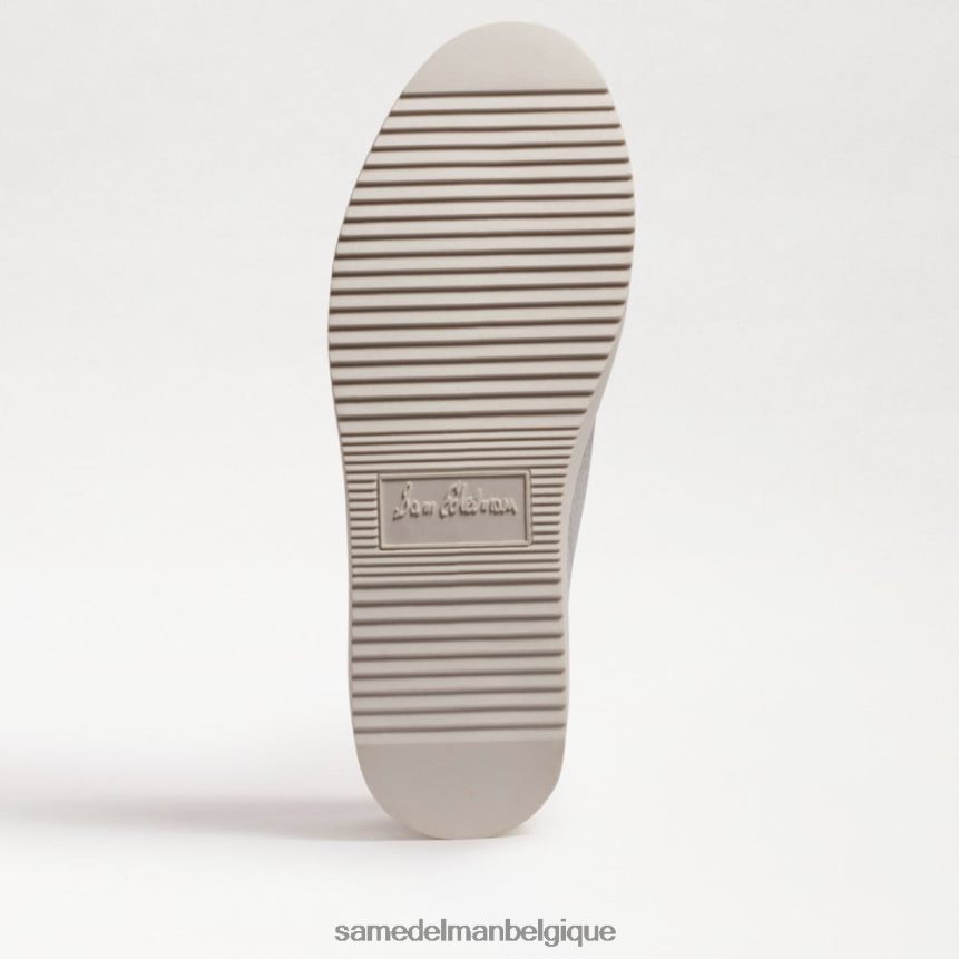 sneaker à lacets coquelicot Sam Edelman femmes cuir argenté souple JZ0XZ0308 chaussure