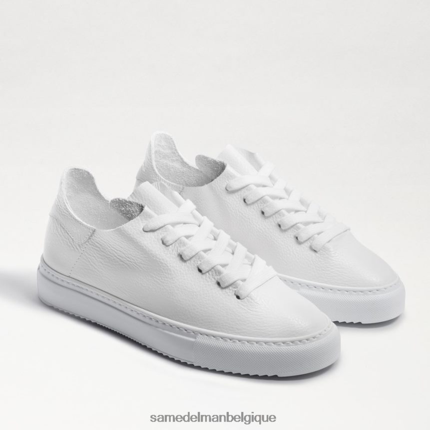 sneaker à lacets coquelicot Sam Edelman femmes cuir blanc JZ0XZ0309 chaussure