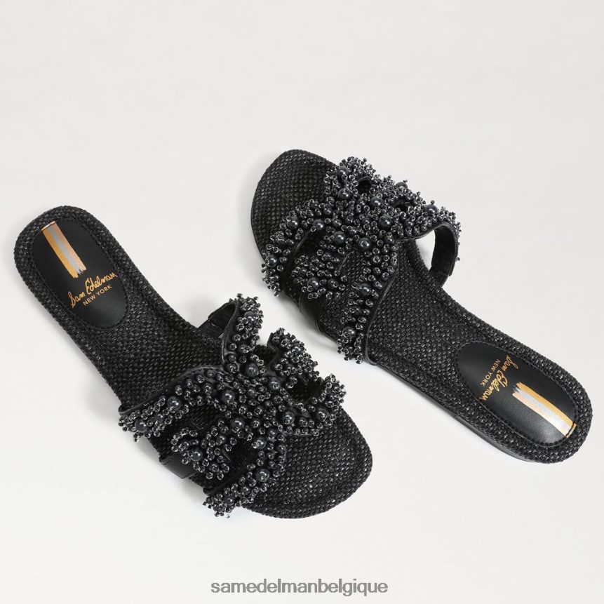 sandale bay perla Sam Edelman femmes Cuir noir JZ0XZ0497 chaussure