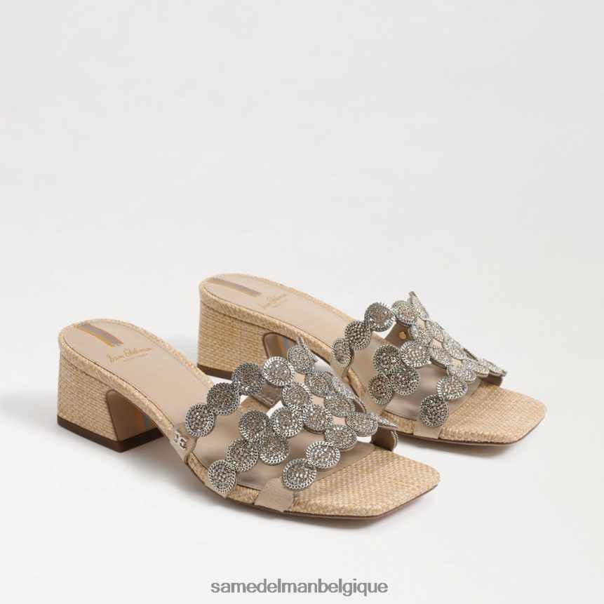 sandale d'hiver à talon bloc Sam Edelman femmes feuille d'or JZ0XZ0185 chaussure