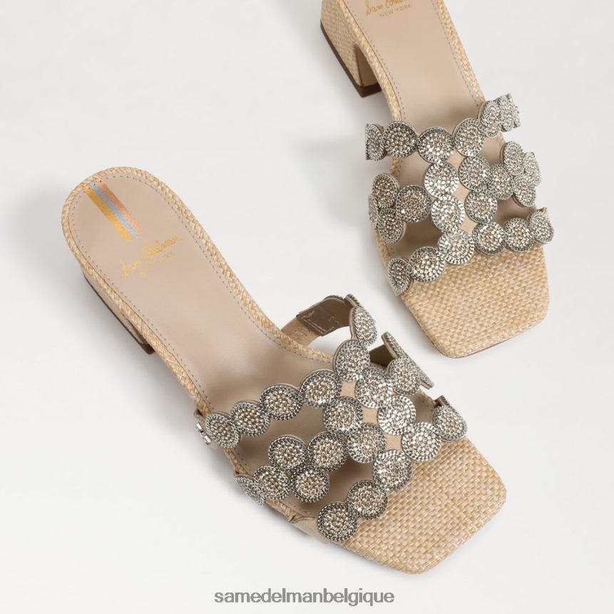 sandale d'hiver à talon bloc Sam Edelman femmes feuille d'or JZ0XZ0185 chaussure