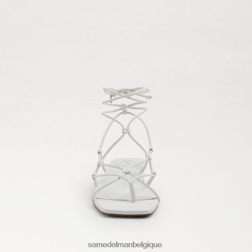 sandale daffy Sam Edelman femmes cuir blanc brillant JZ0XZ0422 chaussure